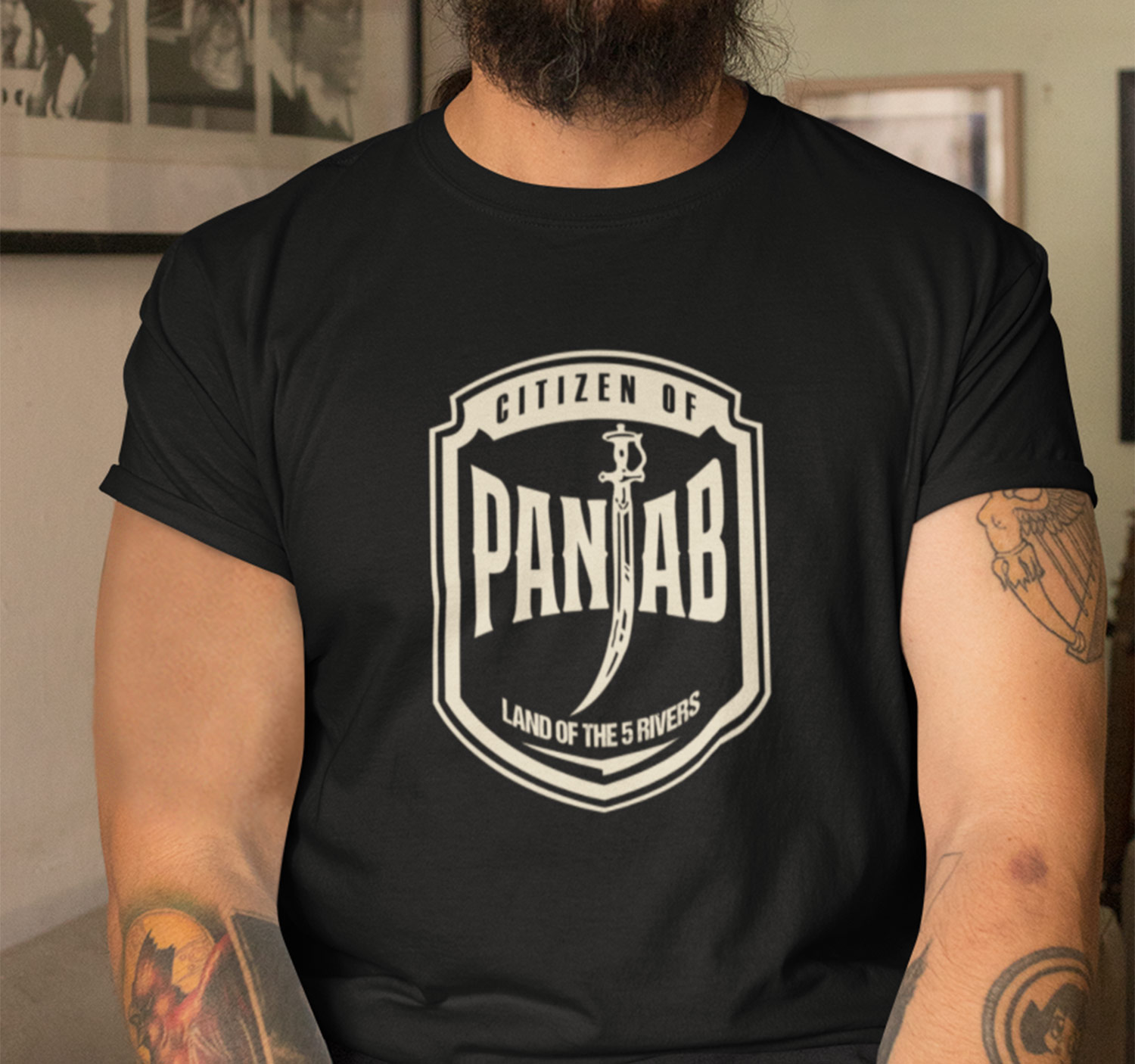 Citizen of Panjab - Half Sleeves Slogan Printed Punjabi Men T-shirt