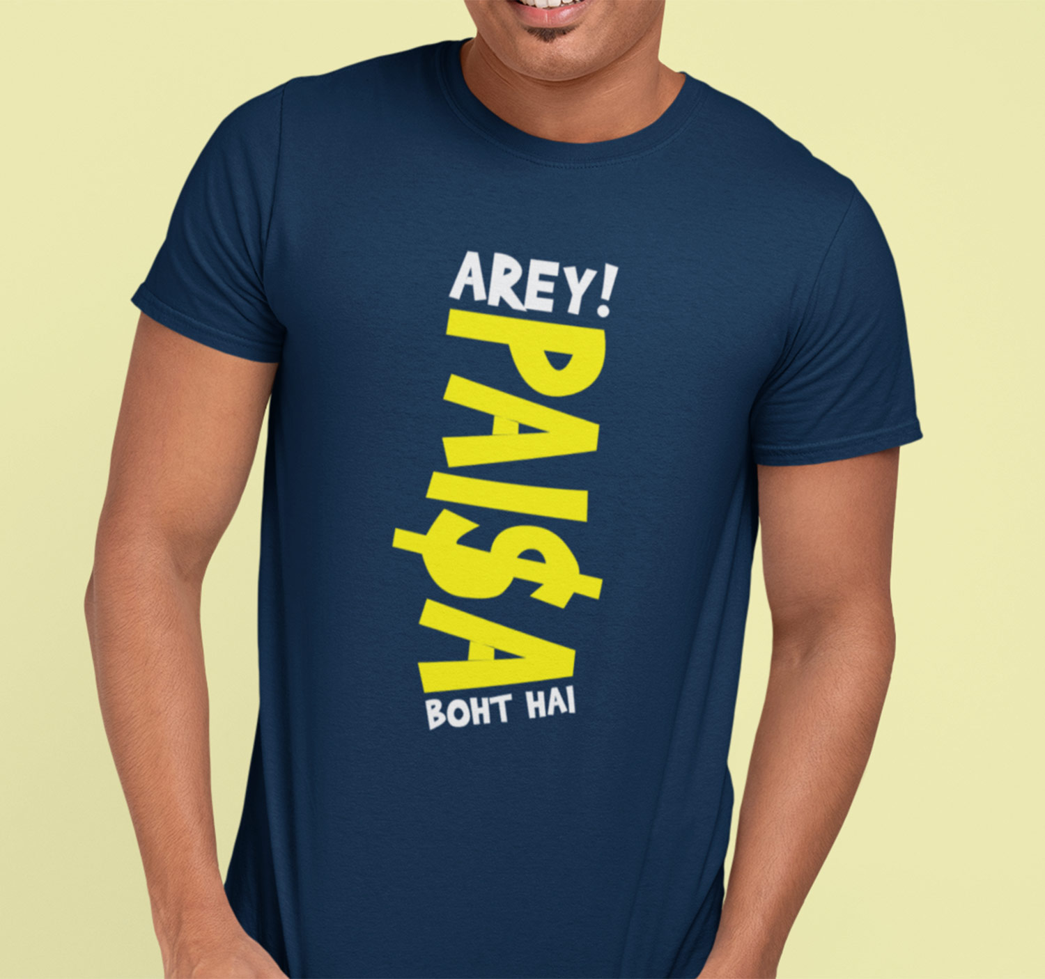 Buy Online Arey Paisa Boht Hai Haryanvi Slogan Printed T Shirt For Men