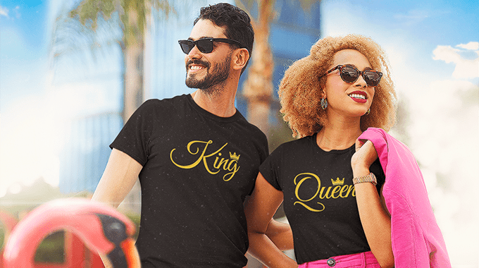 King Queen Couple t shirt