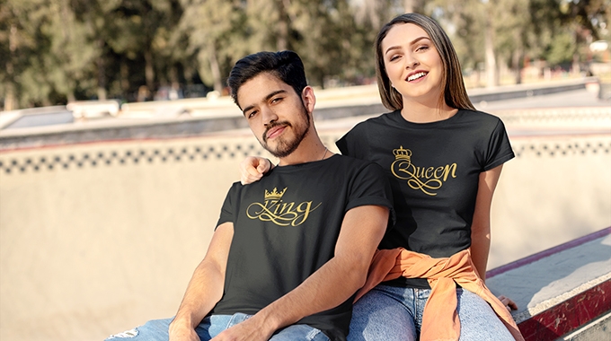 King Queen T Shirt for Couples 