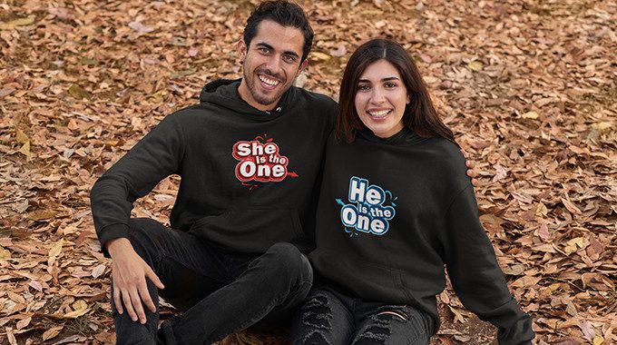 She is The One Couple Hoodies